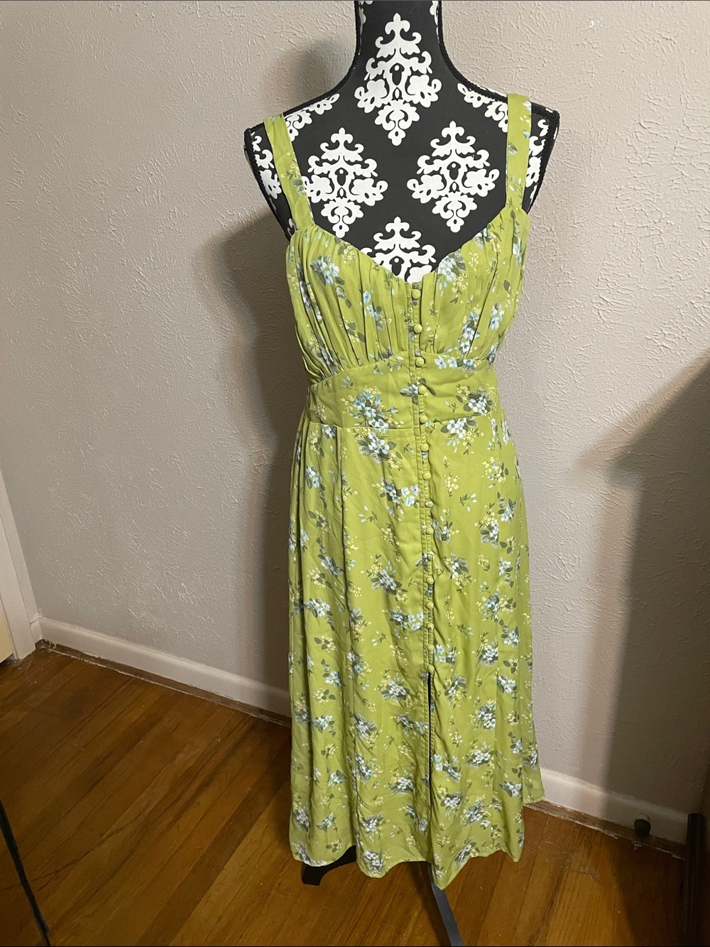 Abercrombie & Fitch Green Floral Sundress with Buttons